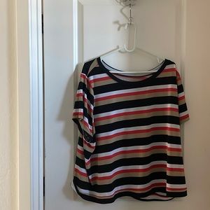 Lañe Bryant 22/24 short sleeve striped shirt